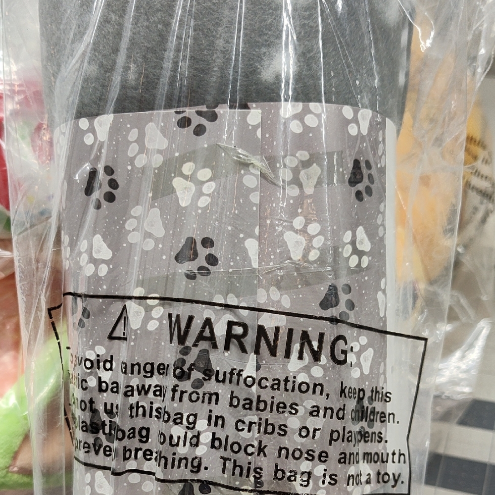 Gray Pet Blanket with Paw Prints-new